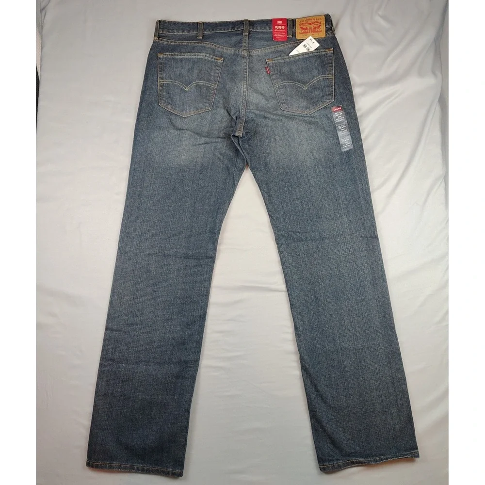 Levi's 559 Jeans Men's 38x36 Big & Tall Relaxed Straight NWT Medium Wash Denim